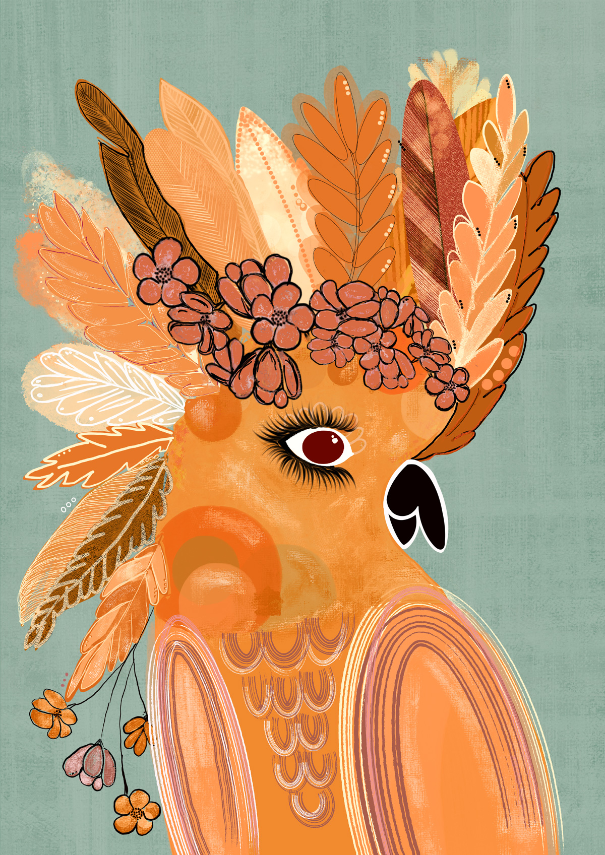 Thely bird art print by Australian artist Rebecca A Moore